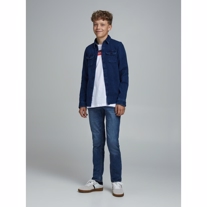 JACK & JONES Fløjls Skjorte Dark Blue Denim